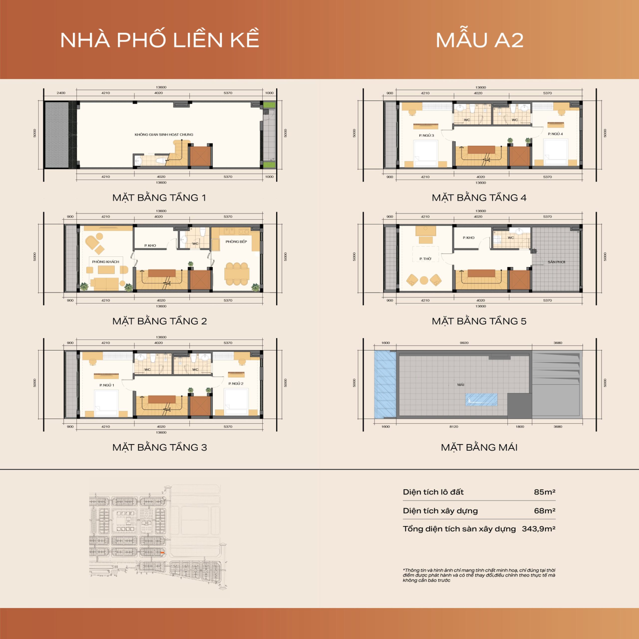 Mẫu nhà phố liền kề A2 Hanoi Oriental